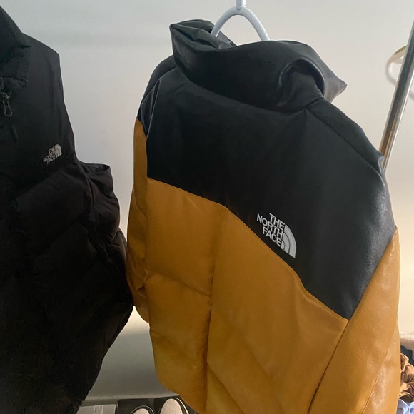 Yellow Leather Supreme North Face Nuptse Puffer Jacket - Picture 4 of 10